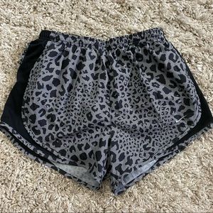 Black and grey cheetah Nike shorts